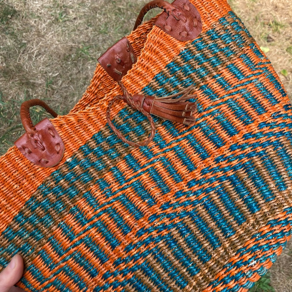 Alaffia Market Basket in Orange and Teal
